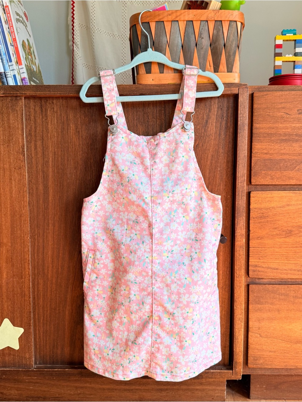 wonder nation Pink Floral Pinafore Overall Dress